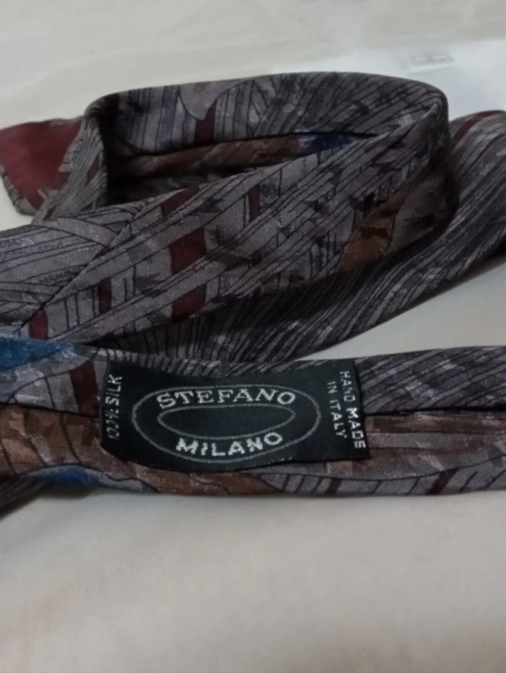 Vintage Stefano Handmade in Milano Italy 100% Silk Foliage Necktie – 59